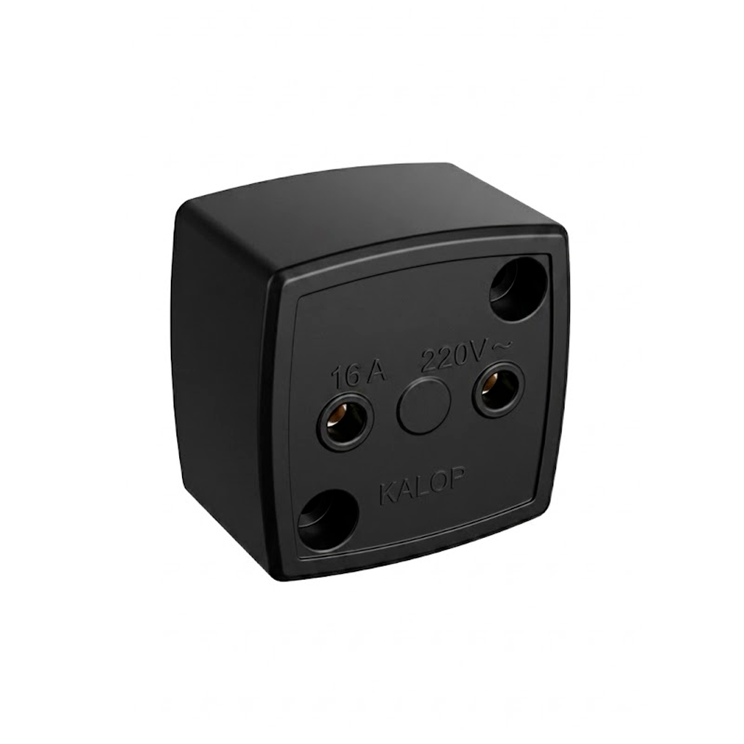 TOMA BASE INDUSTRIAL 2x16A NEGRO KALOP