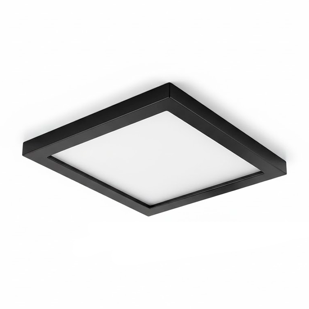 PANEL DE ARRIMAR 25W NEGRO CUADRADO LUZ FRIA TBCIN