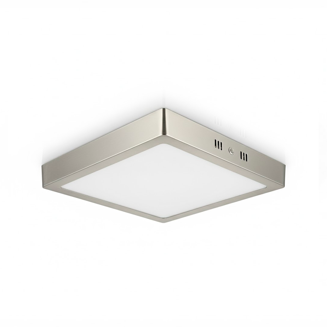 PANEL DE ARRIMAR 20W PLATEADO CUADRADO LUZ FRIA TBCIN