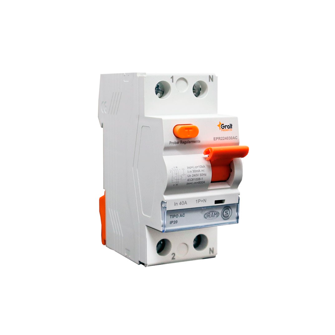 DISYUNTOR 2 POLOS 40A 30MA GRALF