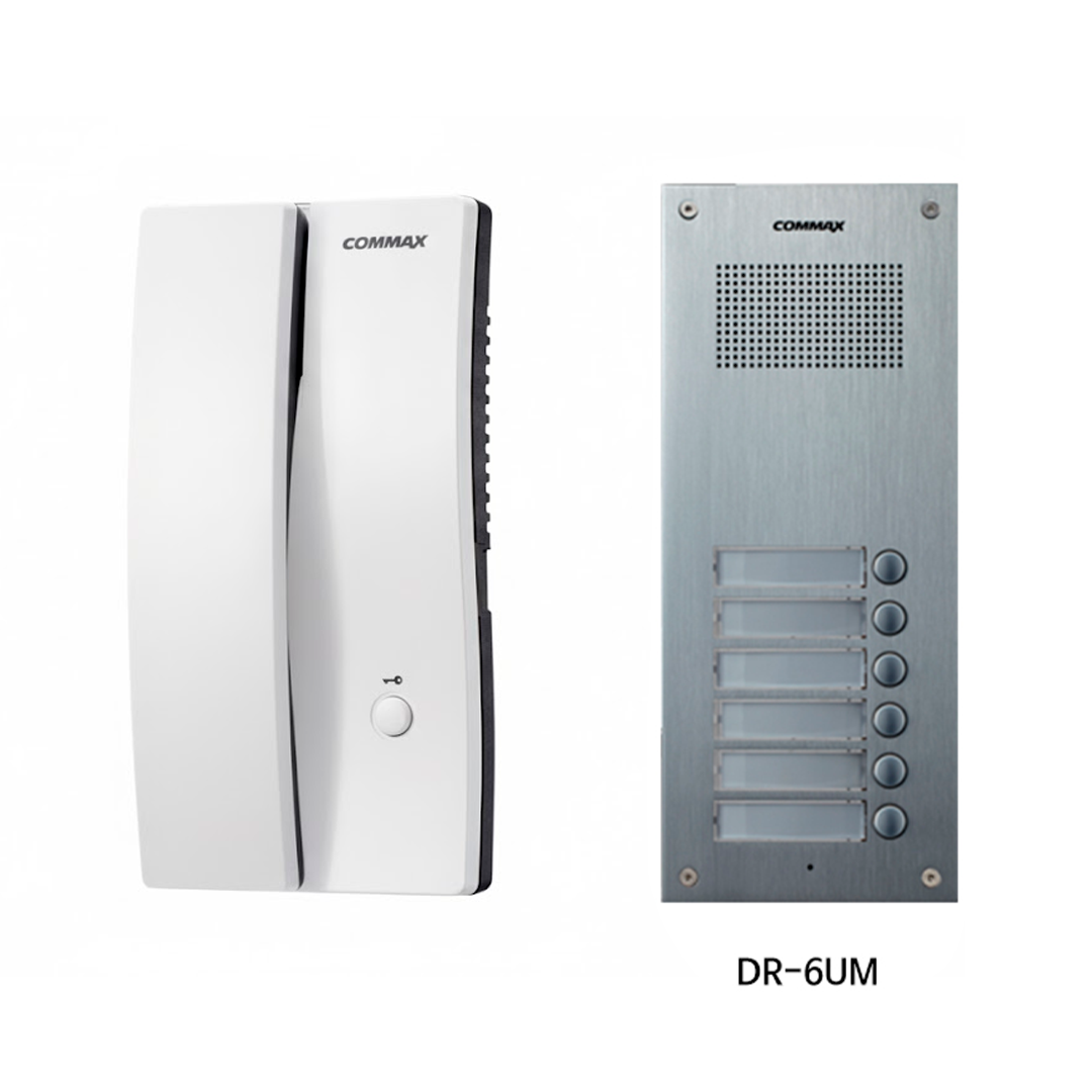 COMMAX 6 TELEFONOS + FRENTE 6 PORTEROS CON TRANSFORMADOR KIT6UM