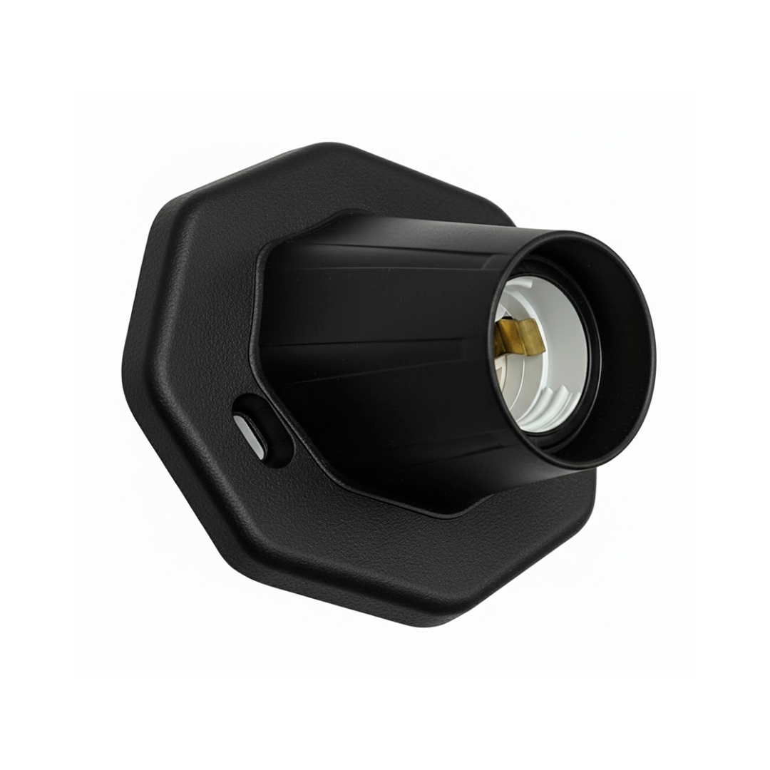 PORTALAMPARA RECEPTACULO CURVO PVC