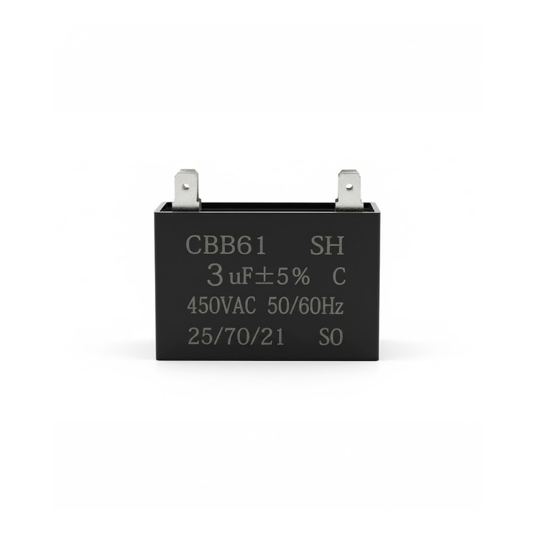 CAPACITOR 3 UF CUADRADO PARA VENTILADOR
