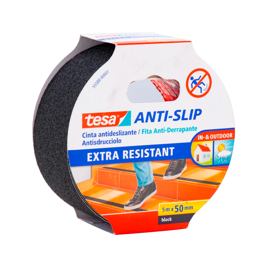CINTA ANTIDESLIZANTE 50mm-5mts NEGRO TESA