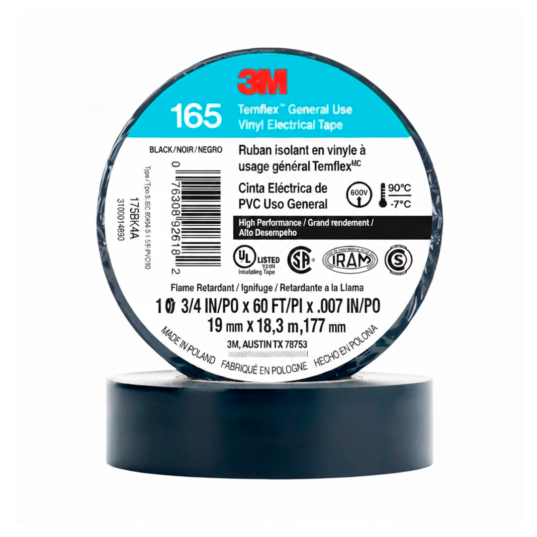 CINTA AISLADORA 3M165 18mts NEGRO