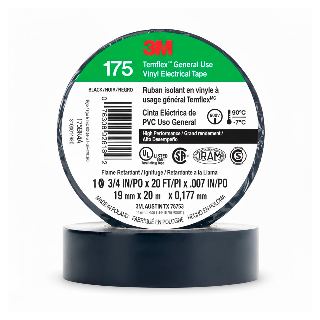 CINTA AISLADORA 3M175 20mts NEGRO