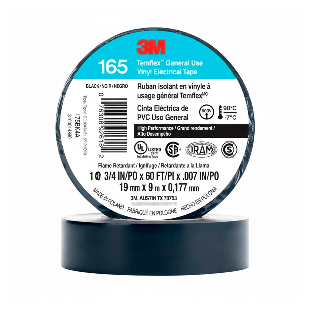 CINTA AISLADORA 3M165 9mts NEGRO