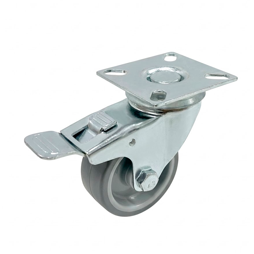 RUEDA CON BASE 50mm TPR CON FRENO OXEN