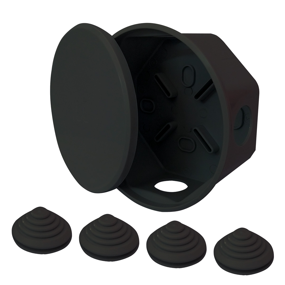 CAJA PASO OCTOGONAL NEGRO KALOP
