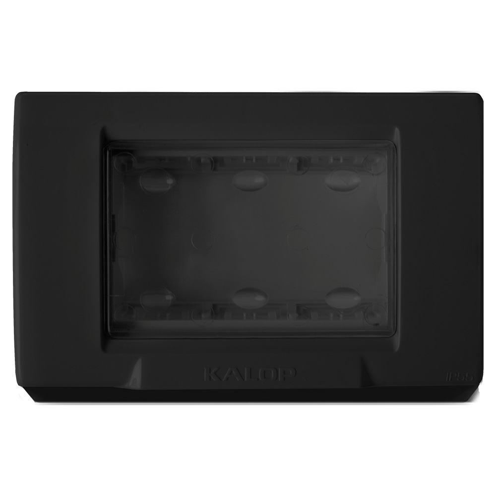 CAJA SIGMA 3 MODULOS NEGRO TAPA TRANSPARENTE