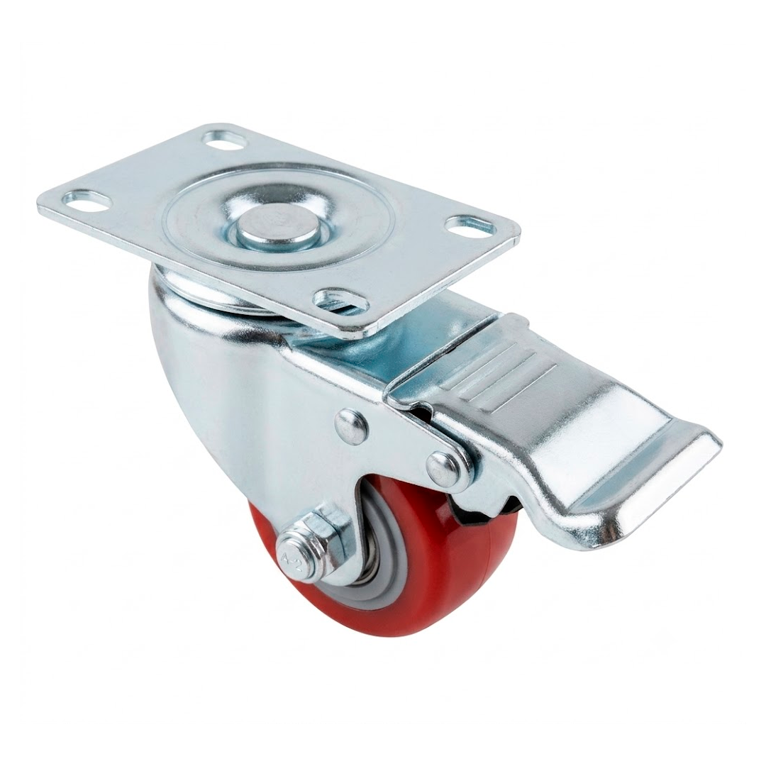 RUEDA 2 RULEMANES 65mm CON BASE GIRATORIA CON FRENO BRONZEN